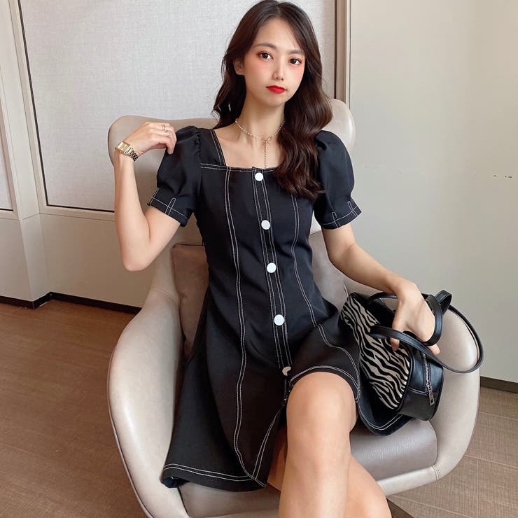 ワンピース 韓国ファッション 半袖[品番：SHNW0003098]｜Sibra（シブラ