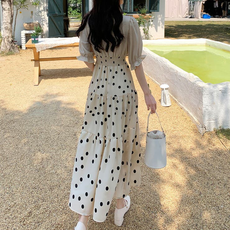ワンピース 水玉 ロング[品番：TY000007861]｜teddyshop（テディー