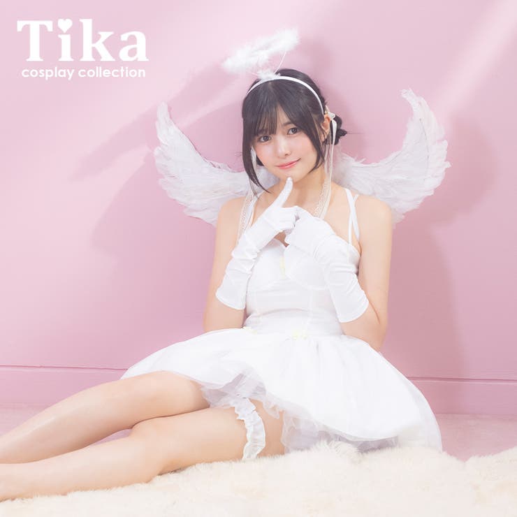 ボリュームスカートコルセット天使コスチューム ハロウィンコスプレ