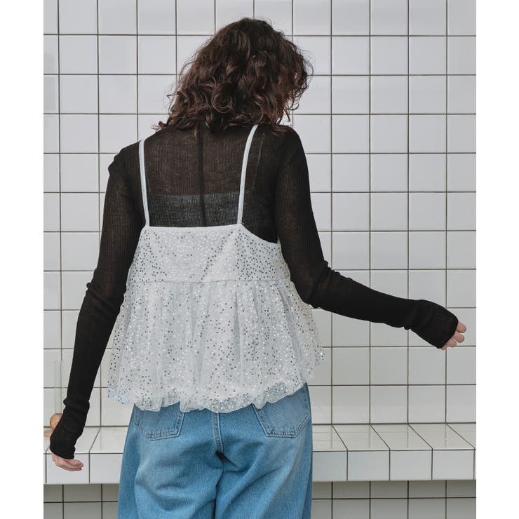 ヘムバルーンスパンコールキャミソールビスチェ[品番：TV000017146