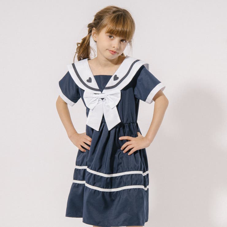 セーラーカラーハートデザインワンピース[品番：VINK0003718]｜URBAN