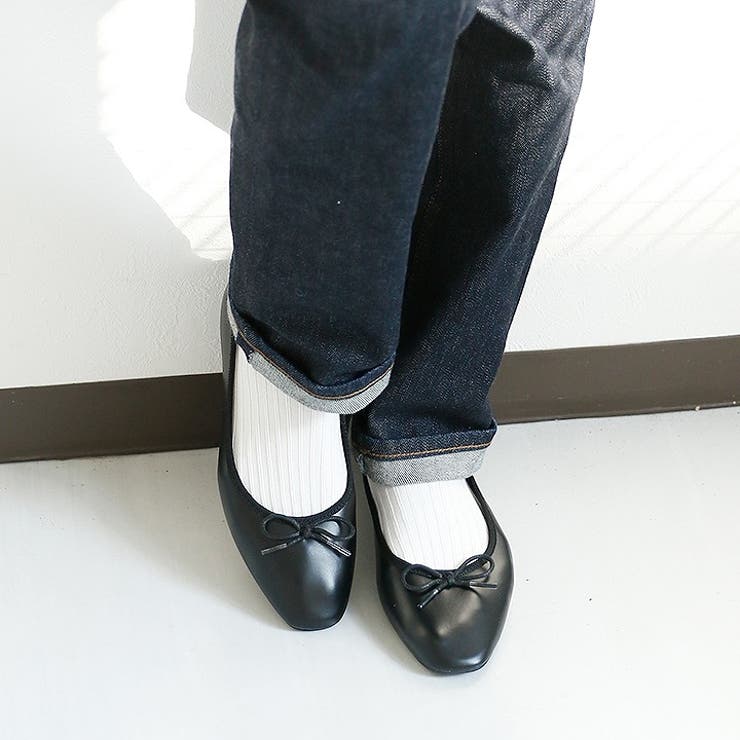 スクエアトゥソフトタッチフラットバレエシューズ[品番：VIVS0000889