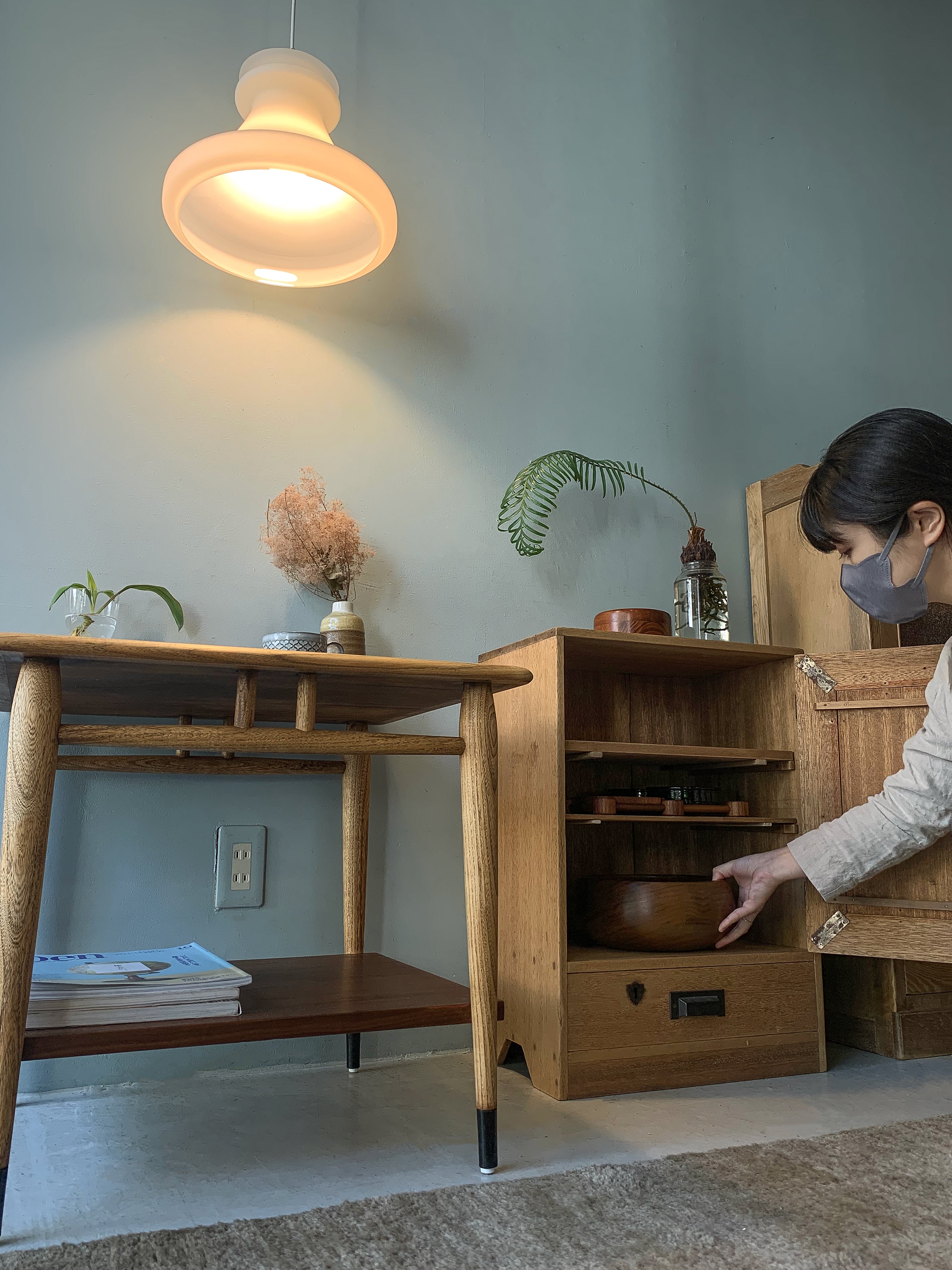 デンマークヴィンテージ ペンダントライト フロストガラス 北欧