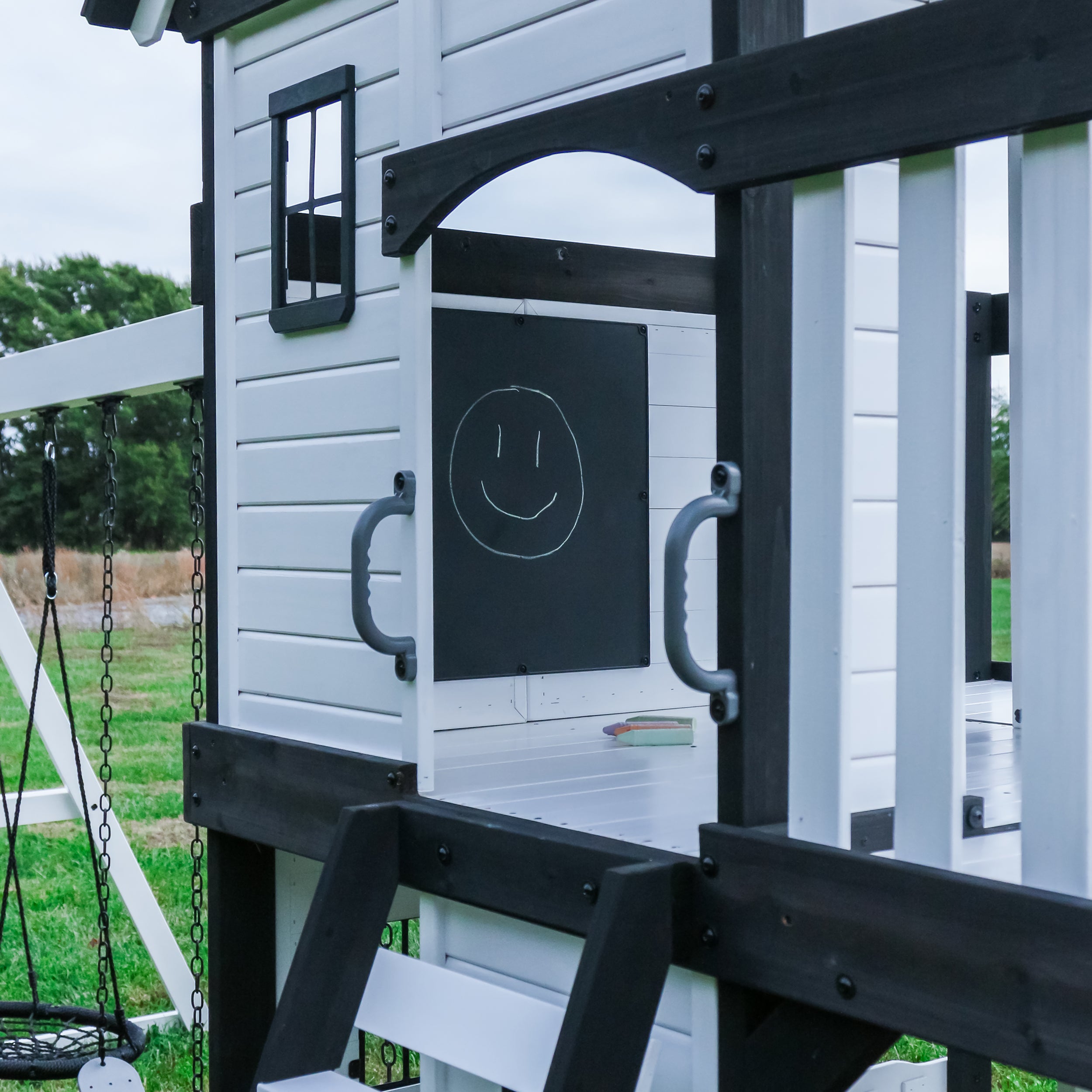 White Canyon Creek Outdoor Wooden Swing Set