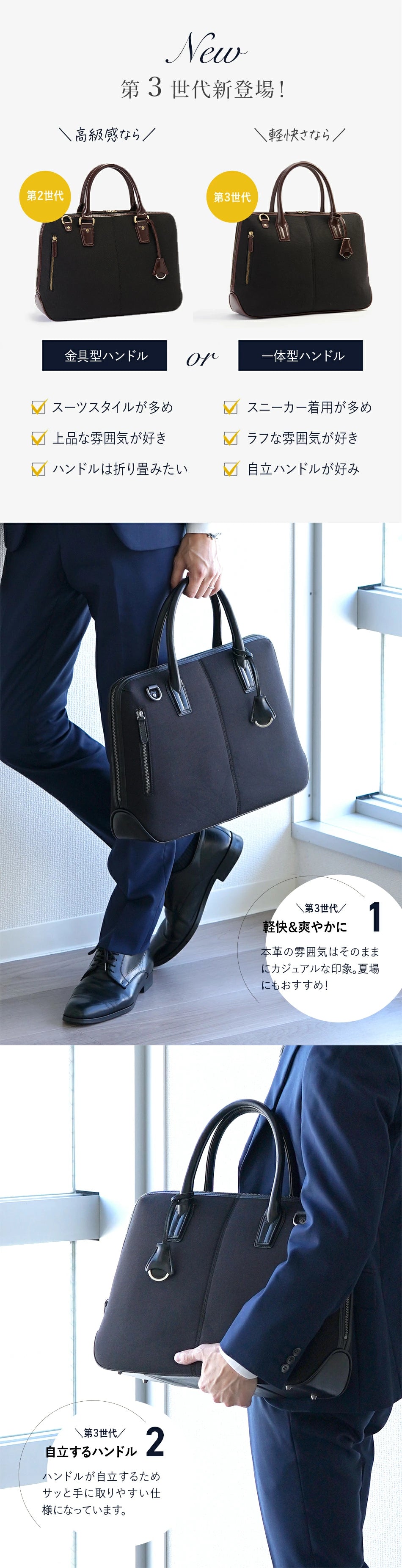 GOLDMEN 本革 ビジネスバッグ ブリーフケース GA001CN