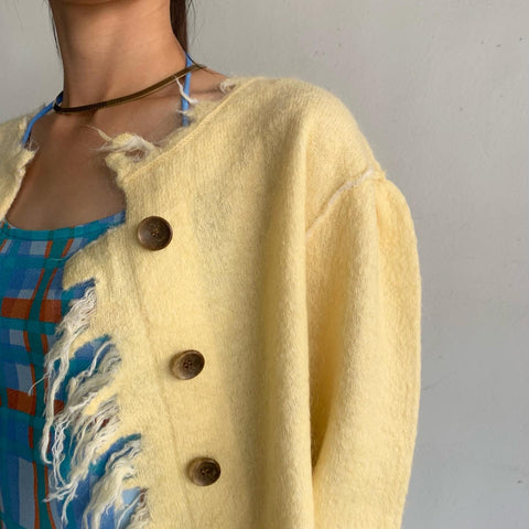 PERVERZE】Mohair & Wool Damaged Knit Cardigan – ONENESS ONLINE STORE
