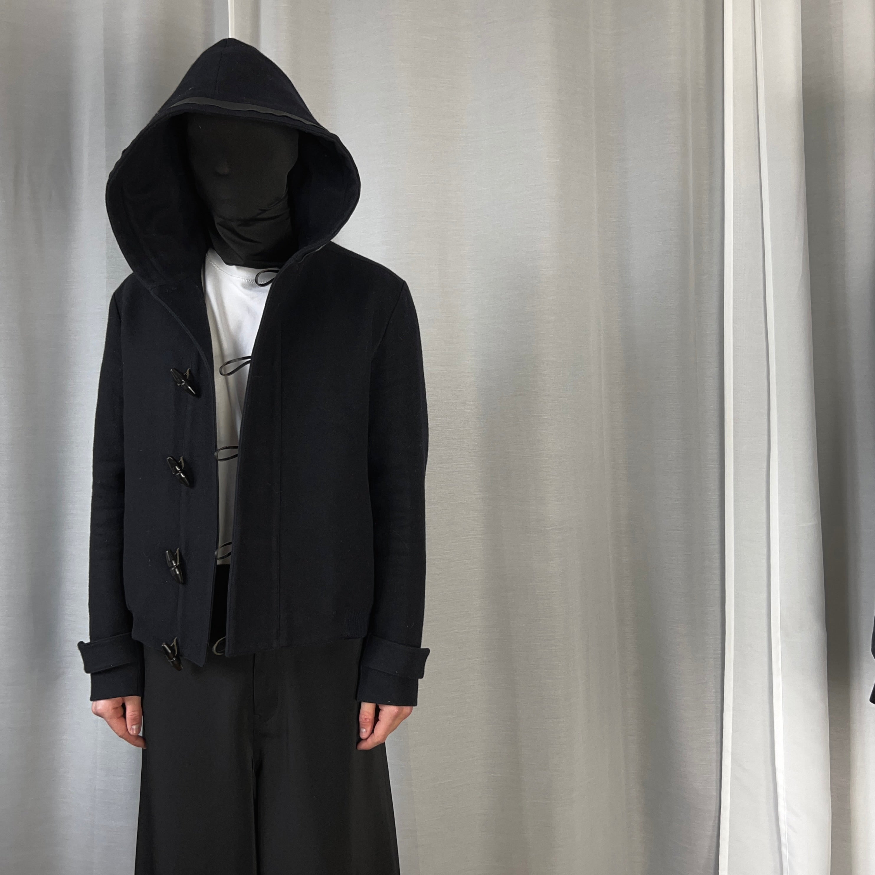 Vertical Rags - Dior Homme Leather Trimmed Hooded Duffle Jacket