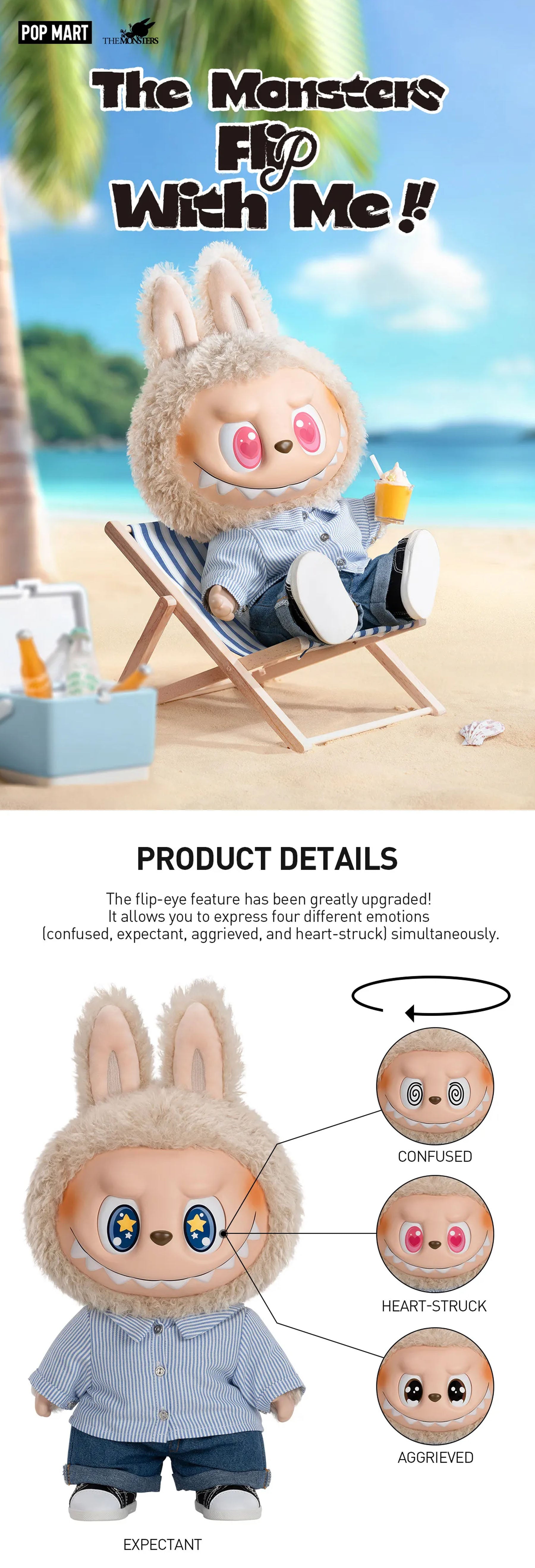 THE MONSTERS LBUBU Flip With Me Vinyl Plush Doll