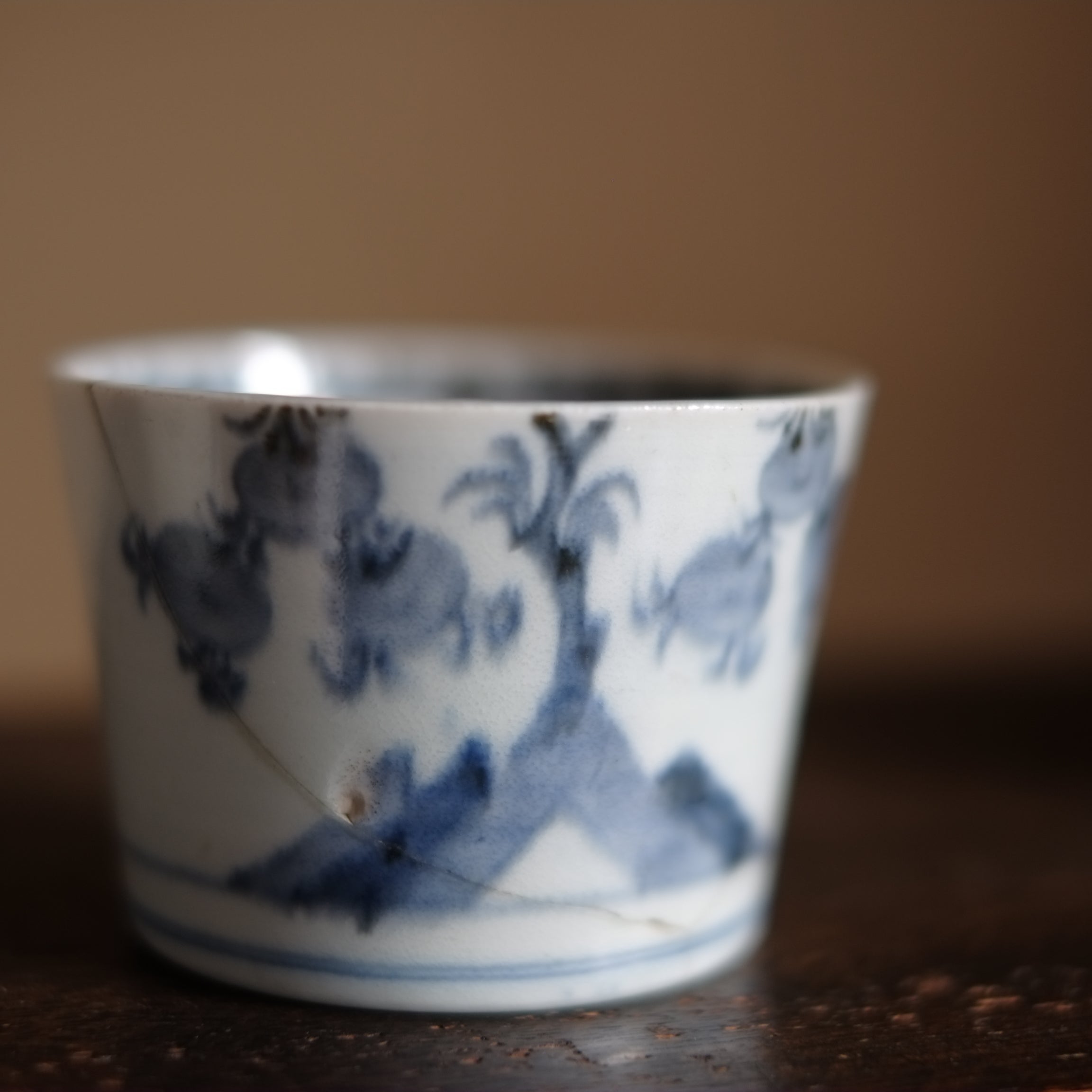 古伊万里 岩橘鵲図 蕎麦猪口 直し有 (江戸時代) – 逢季荘