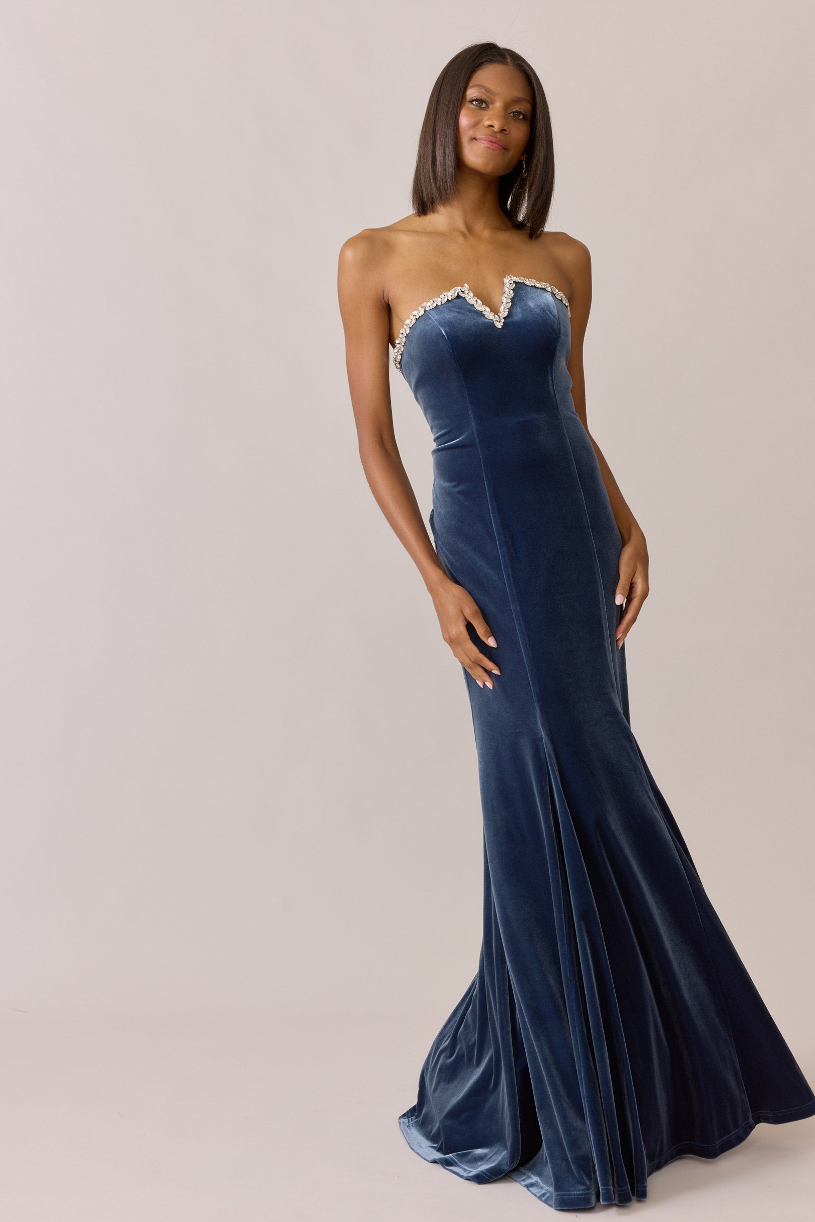 Sample Romantic Rose Zuri Velvet Dress