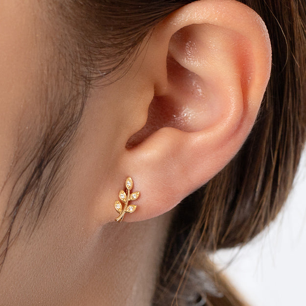 K18「リーフ」イヤリング(片耳用)｜【オレフィーチェ】Orefice
