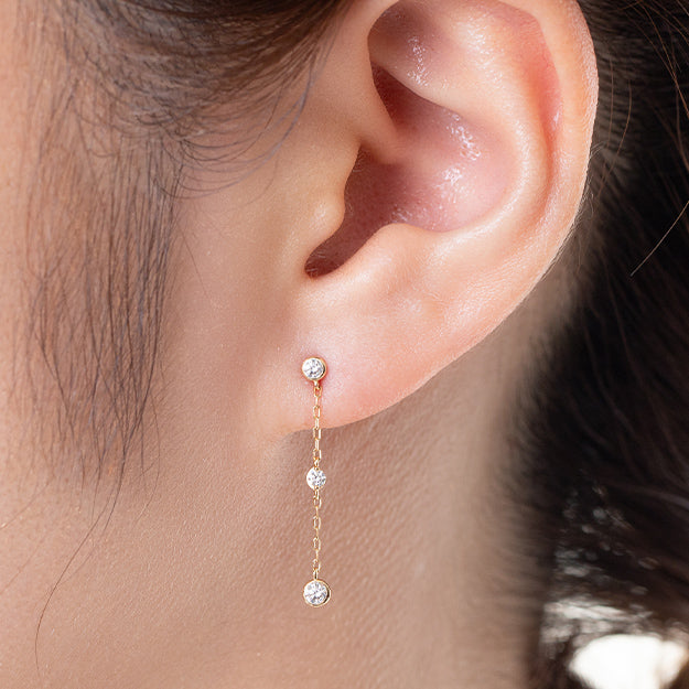 K18/Pt「ガランシア ミニ」ピアス｜【オレフィーチェ】Orefice