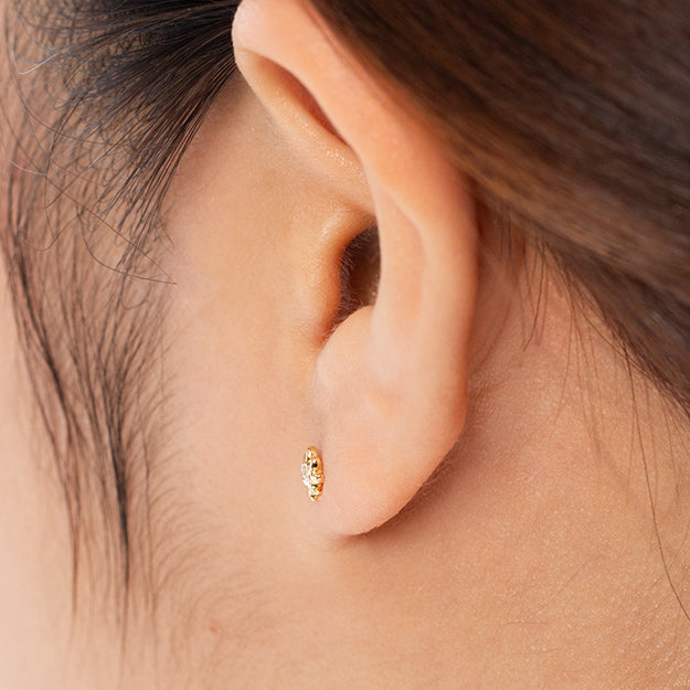 K18/Pt「スール」ピアス(片耳用)｜【オレフィーチェ】Orefice