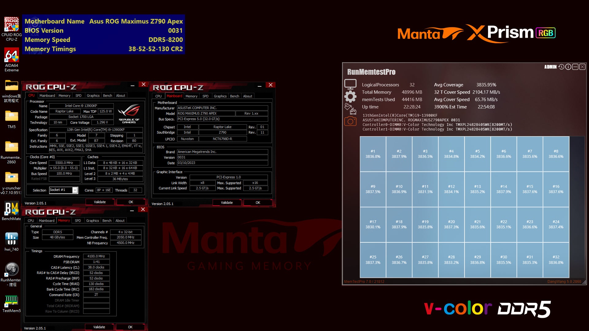 v-color Introduces Manta XPrism 48GB DDR5-8200 CL38 Kit Extreme OC Mem