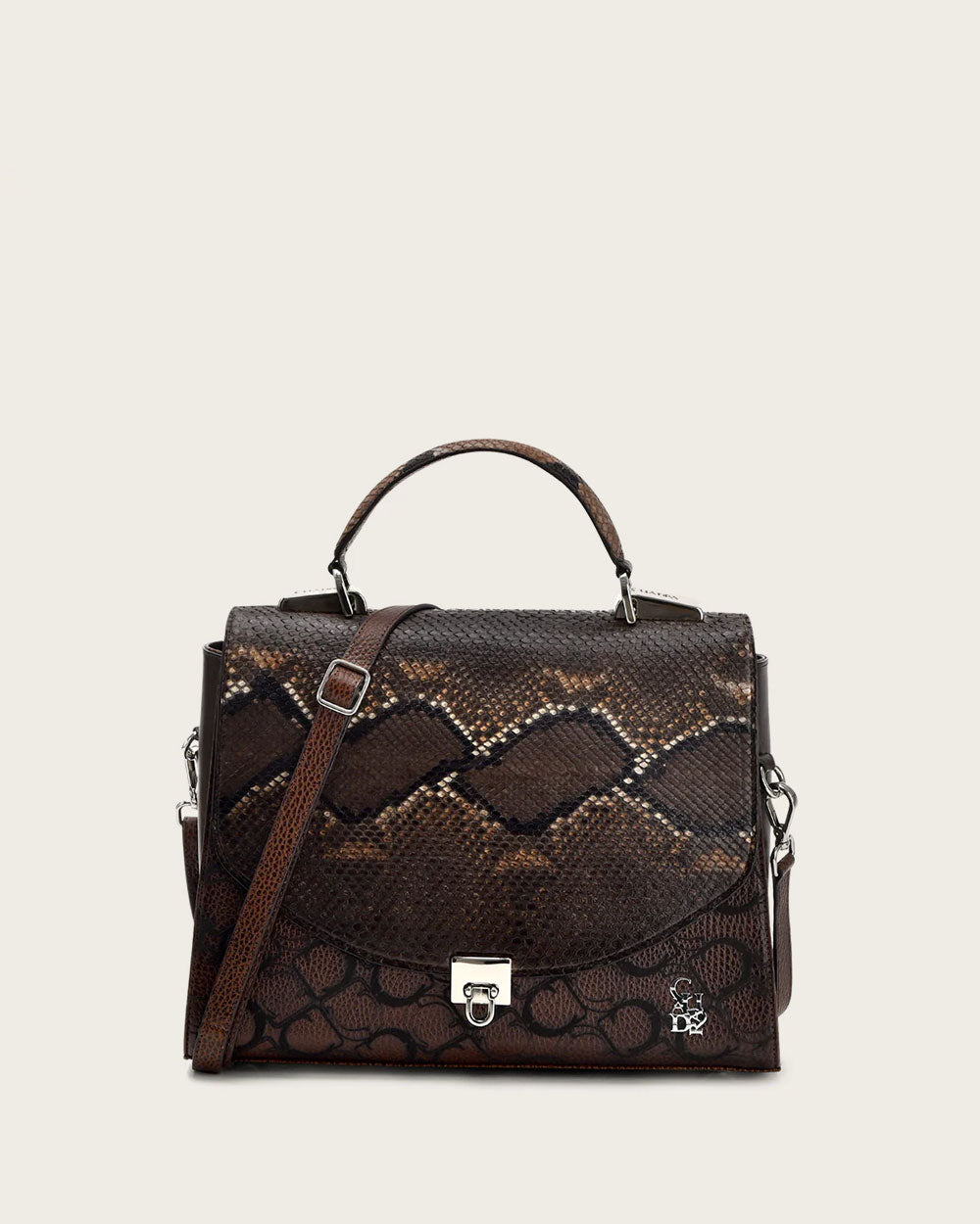 Dark brown top handle handbag | Cuadra
