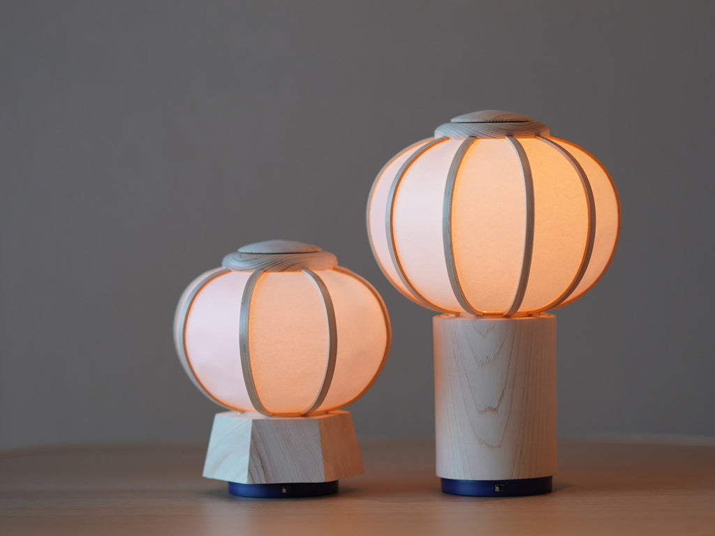 ゆらぎライト UKIZUKI 浮月 木製 ひのき 美濃和紙 雪洞 インテリア照明