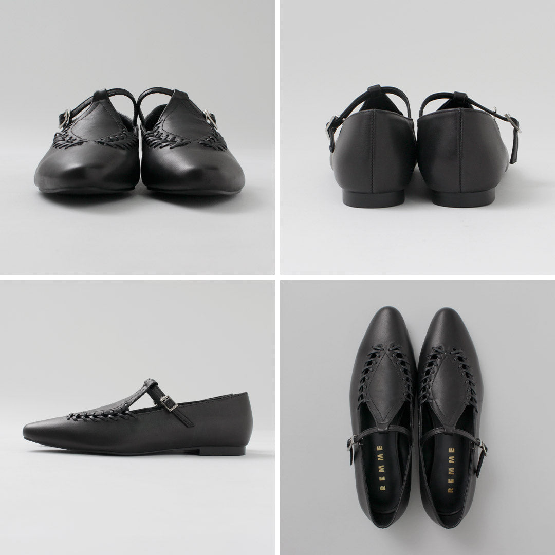 REMME（レメ）レースアップ デザイン ストラップシューズ / レザー