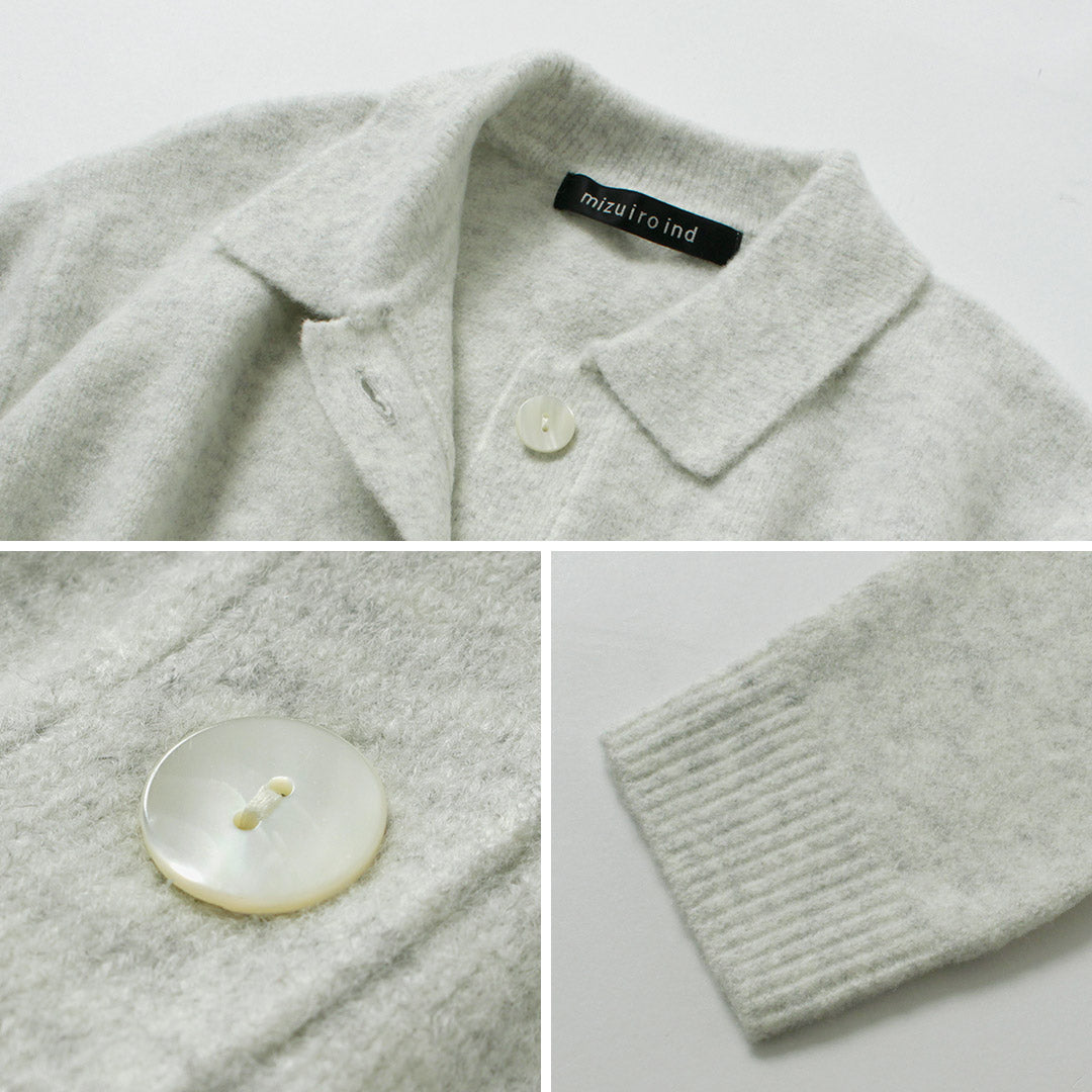 mizuiro ind（ミズイロインド） 襟付き ショートカーディガン / ニット