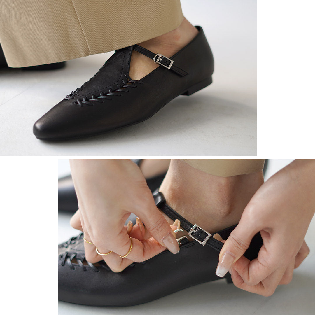 REMME（レメ）レースアップ デザイン ストラップシューズ / レザー