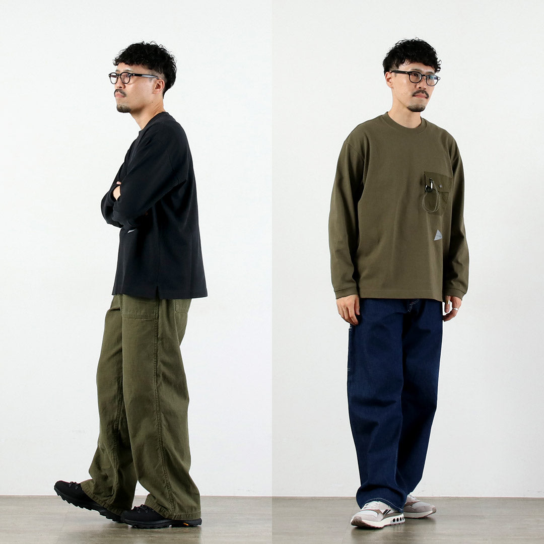 AND WANDER（アンドワンダー） ヘビーコットン ポケット ロング