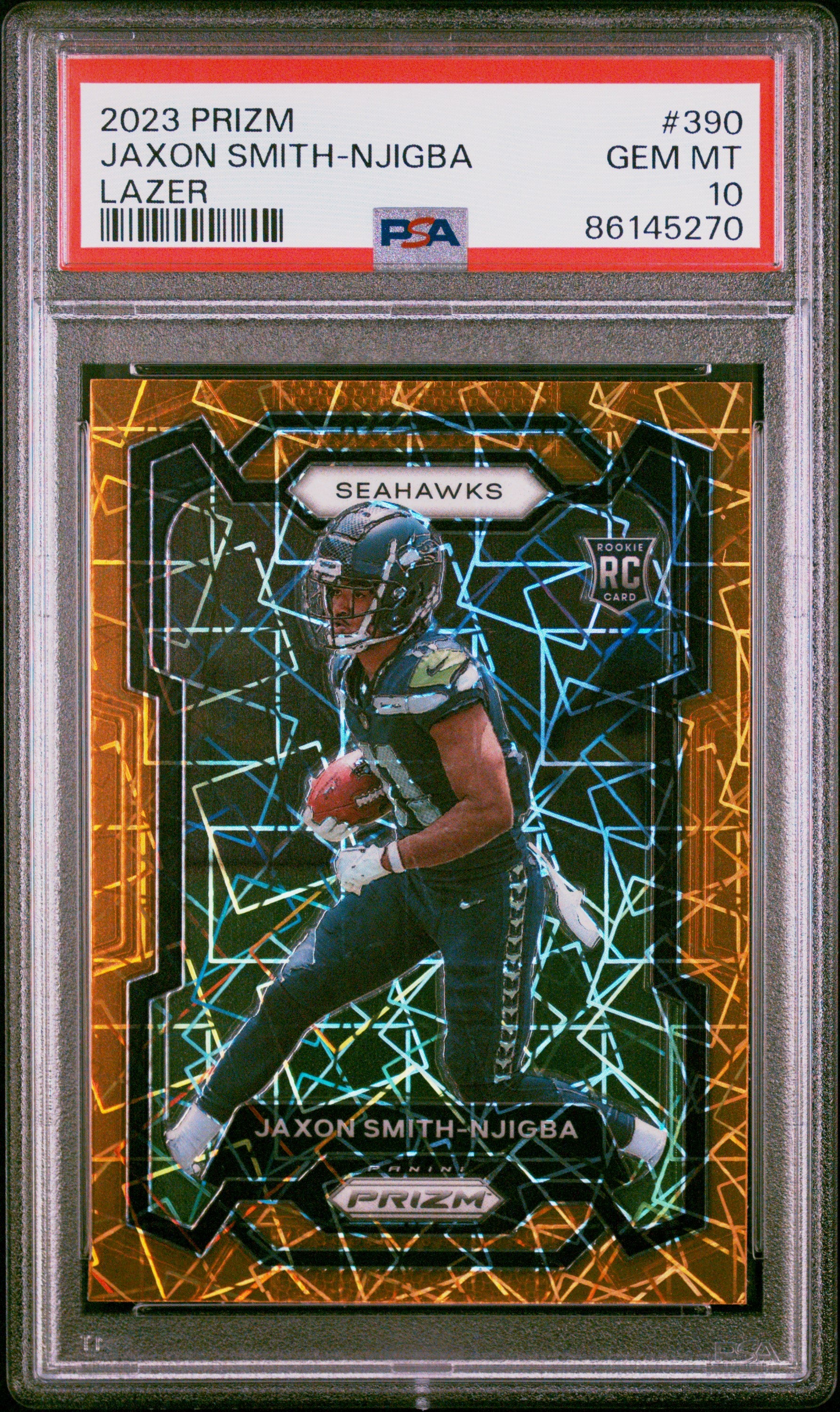 Graded 2023 Prizm Jaxon Smith-Njigba #390 Lazer Rookie RC Football