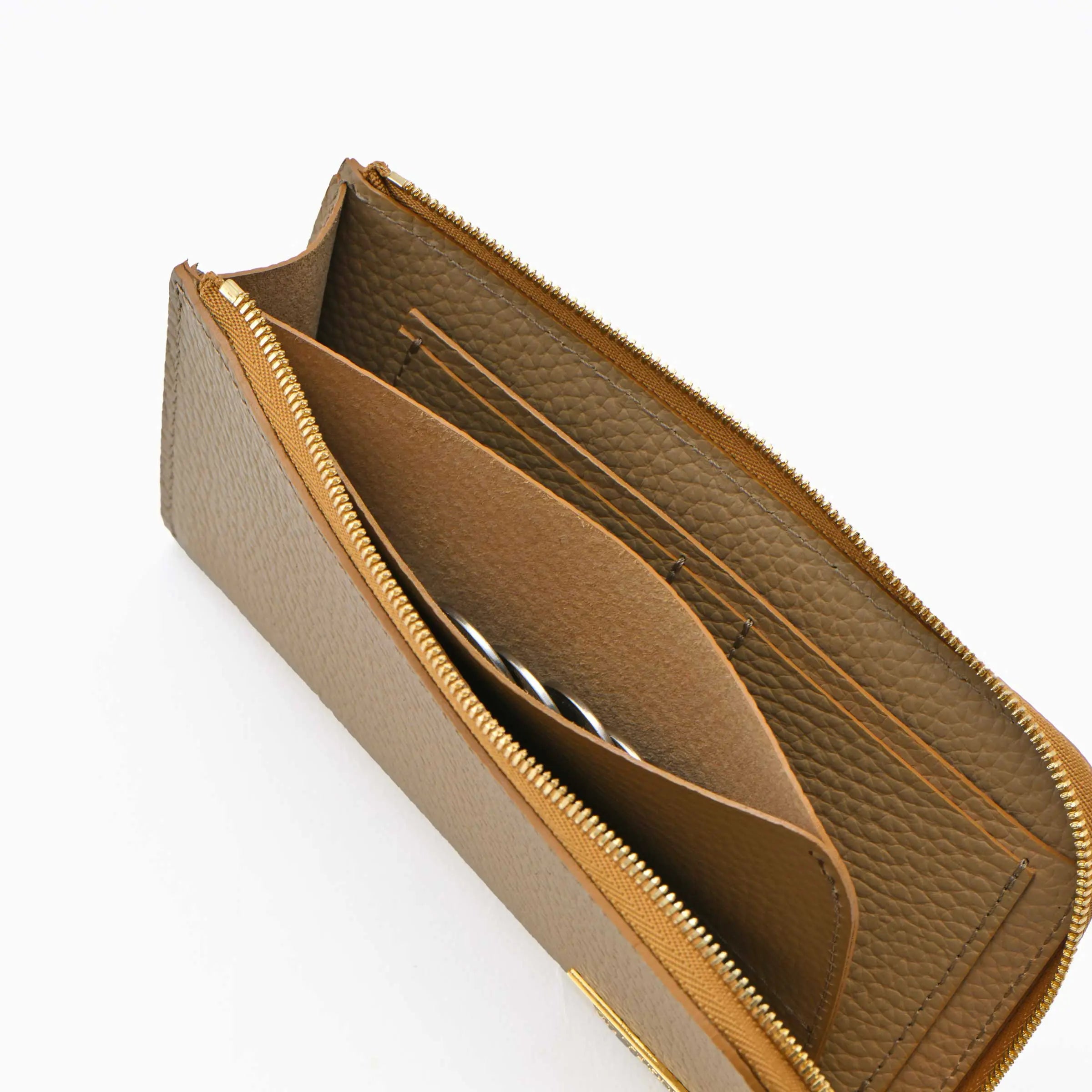 L型財布 長財布 メタルプレート付き！ スリムでコンパクト【ricchyL