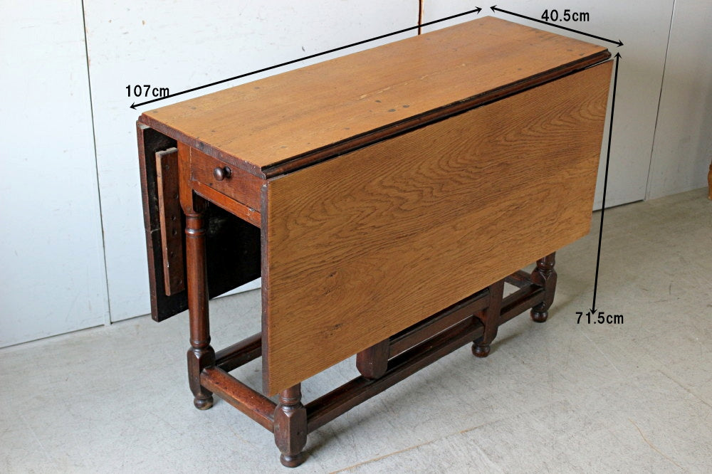 19世紀マホガニー材ゲートレッグテーブル（机）最大128.5cm イギリス