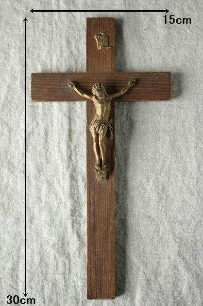 キリスト像の十字架（30x15cm） フランスアンティークインテリア雑貨