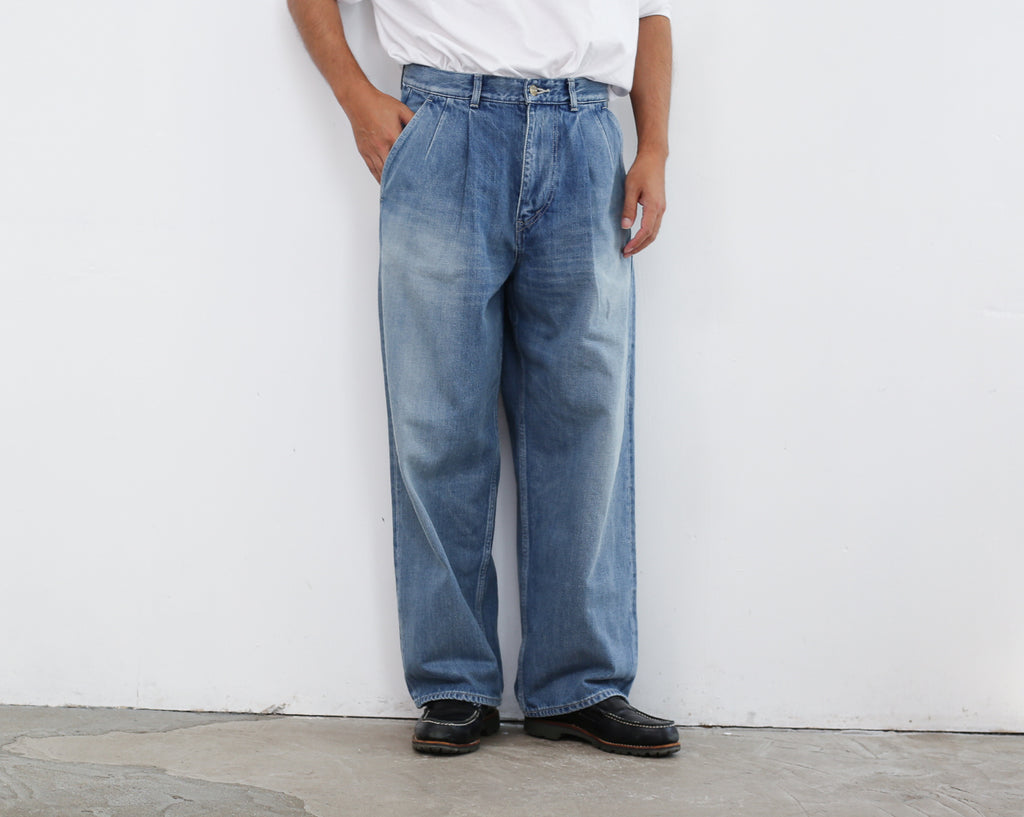 Graphpaper Selvage Denim Two Tuck Pants / Colorfast Denim Belted