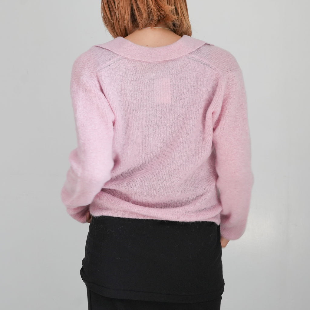 AURALEE BABY SURI ALPACA SHEER KNIT SKIPPER POLO – Chum!