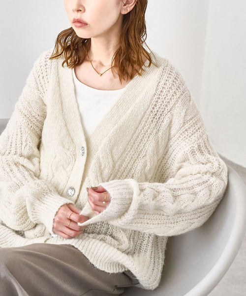 ROPÉ PICNIC(ロペピクニック) / ゆるケーブル編みVネックニット