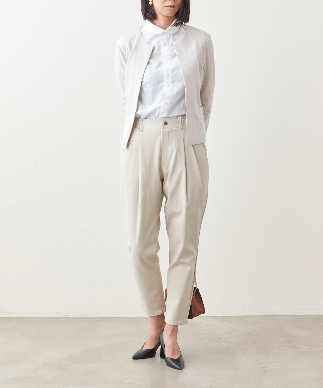 WWO きれいめポンチのタックテーパードパンツ(レディース・TRICKZIP)_