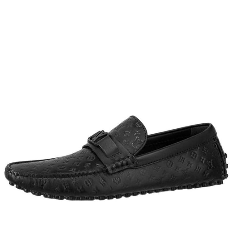 LOUIS VUITTON Hockenheim Moccasin Shoes 'Black Minimonogram' 1ABM4R