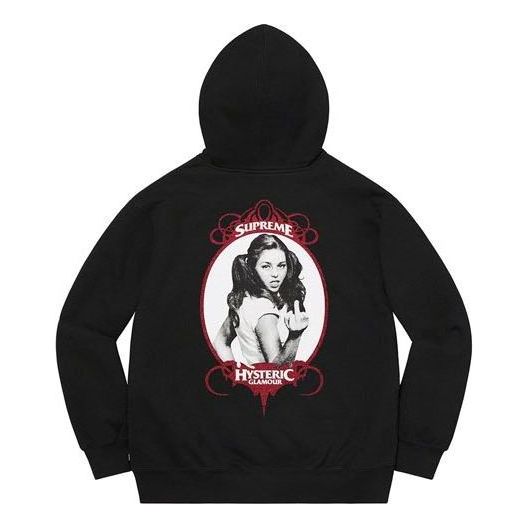 Supreme x HYSTERIC GLAMOUR Zip Up Hooded Sweatshirt 'Black White