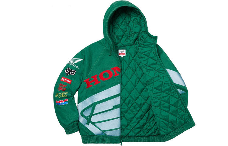Supreme x Honda Fox Racing Puffy Zip Up Jacket 'Green' SUP-FW19-597