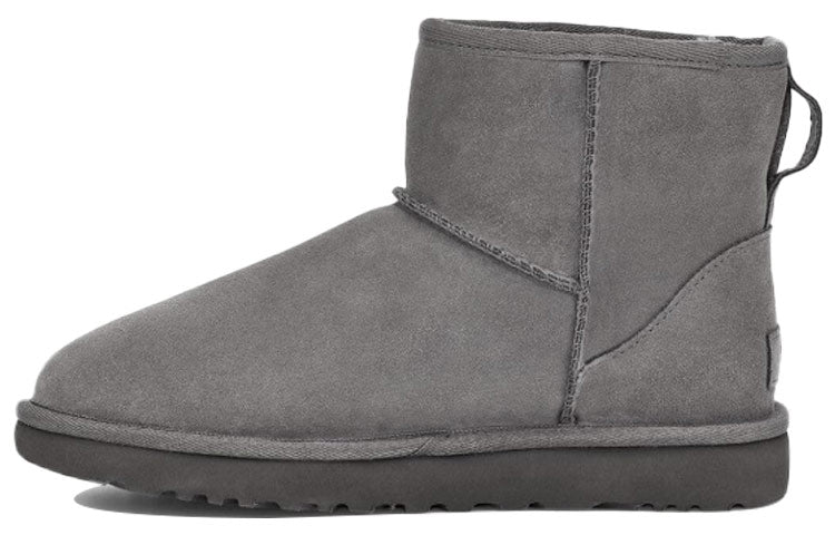 WMNS) UGG Classic Mini UGG Rubber Logo 'Grey' 1108231-GREY