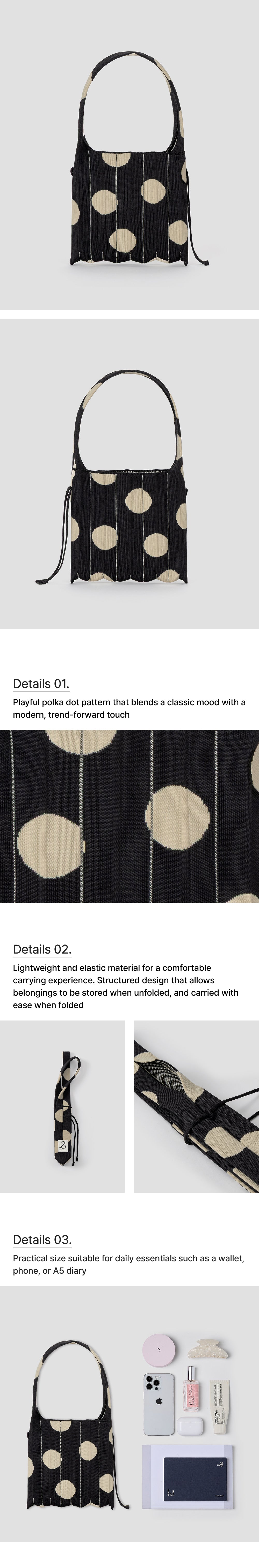 ラッキープリーツニット S ドット リッチブラック