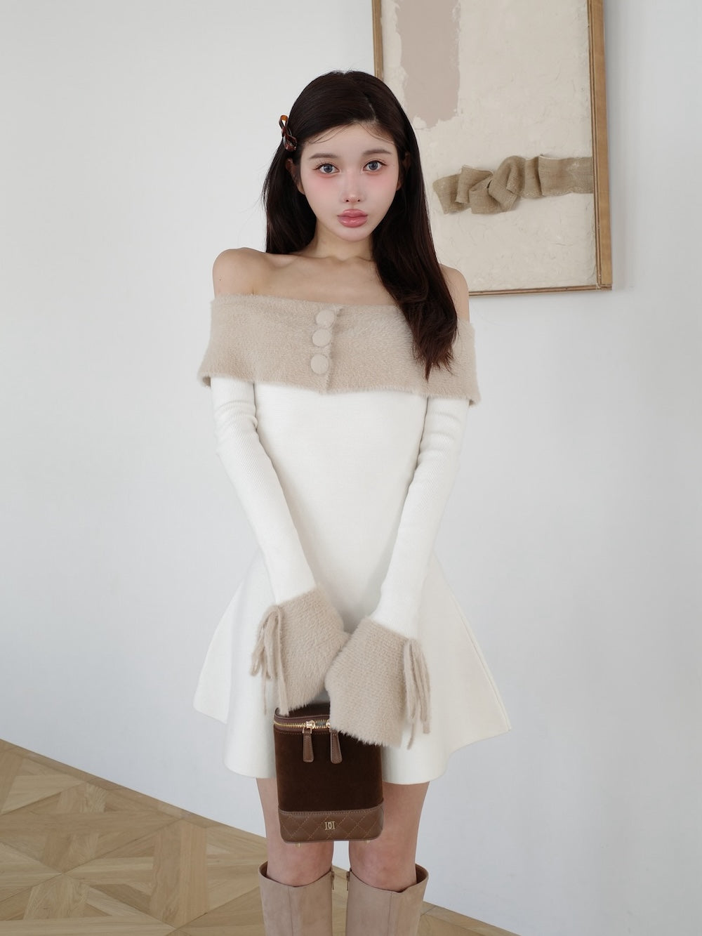 オフショルシャギーニットミニワンピース – Darich (ダーリッチ)