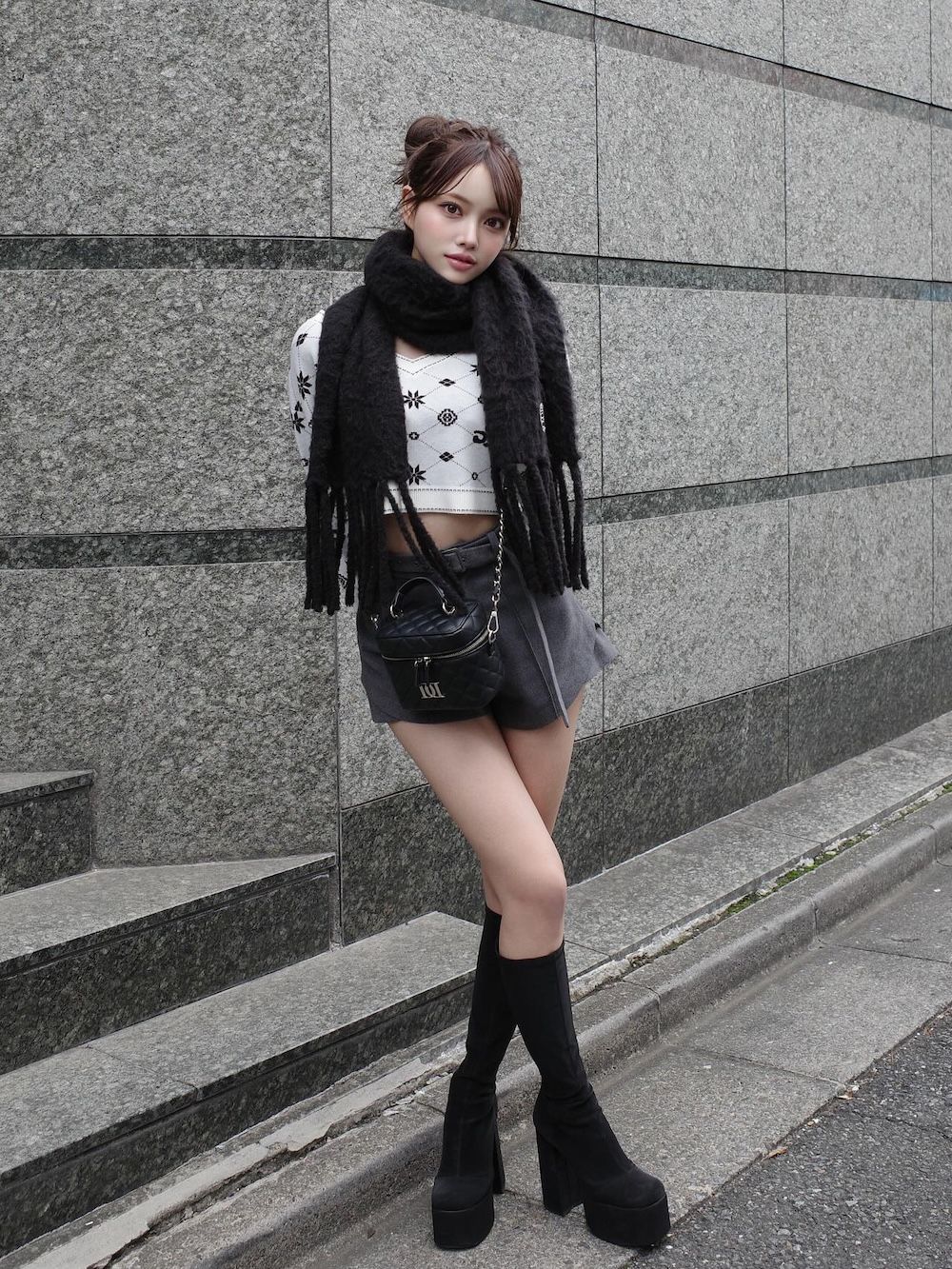 アンサンブルスノーロゴニットミニワンピース – Darich (ダーリッチ)