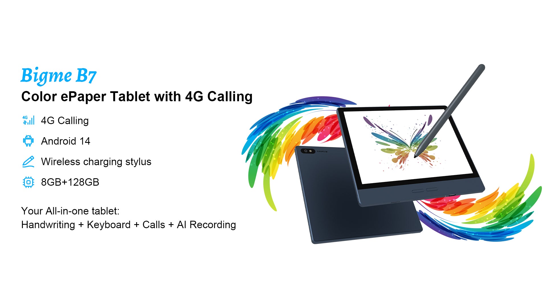 B7--7 インチ 4G 通話付きカラー電子ペーパー タブレット – Bigme