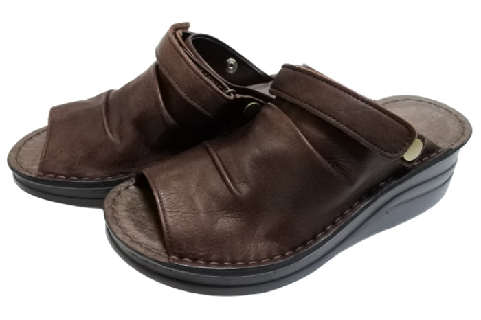 神戸旅靴屋【インコルジェ4039 ネイビー】オープントゥくしゅくしゅ