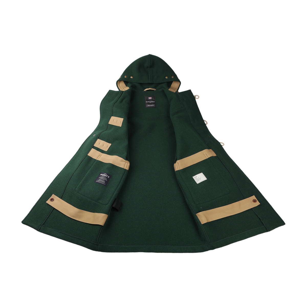 Gloverall | Pine Green Wool Monty Duffel Coat | Fine Menswear