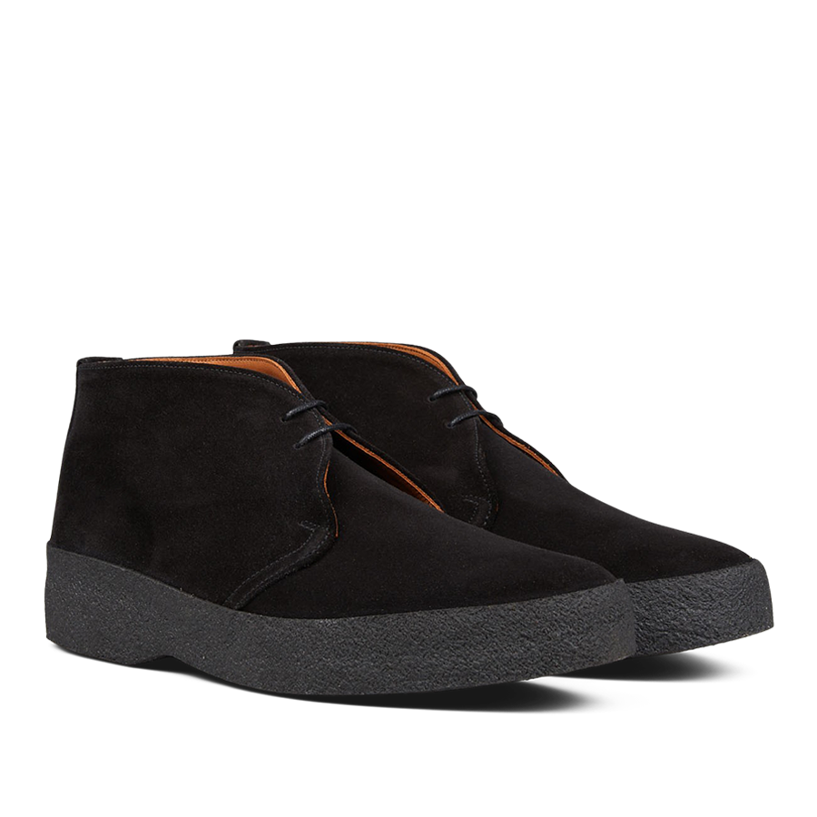 Sanders | Black Suede Hi Top Boots | Fine Menswear since 1906