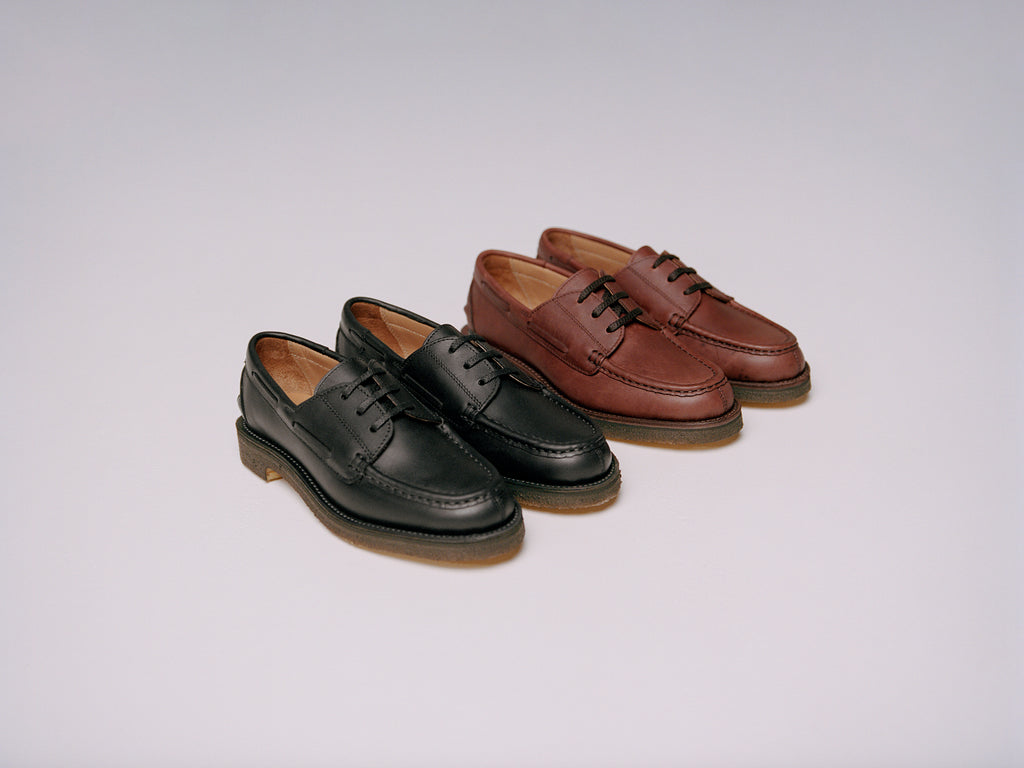 A limited collection of leather shoes, for which Miyuki Arihara