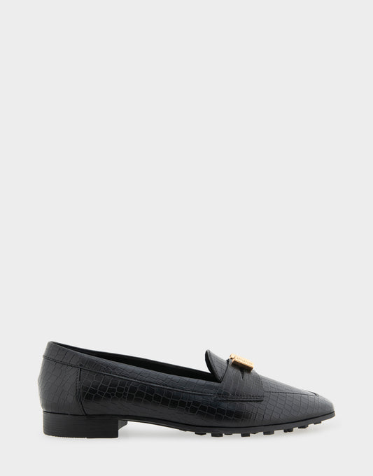 Denver Black Faux Leather Ornamented Loafer – Aerosoles