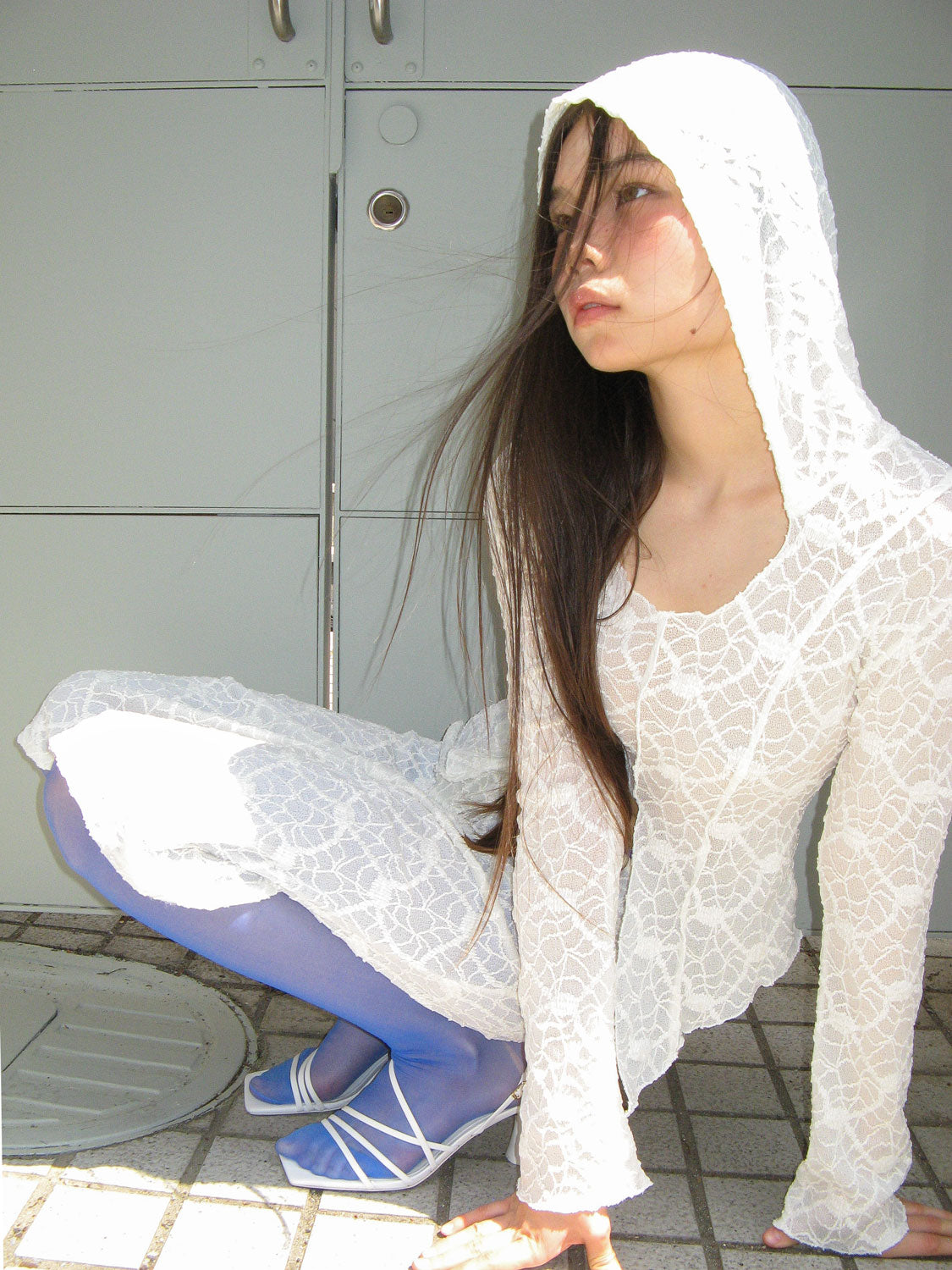 SPIDER LACE HOODIE TOP - JAESHIN | 60% - Asian Fashion Online Store
