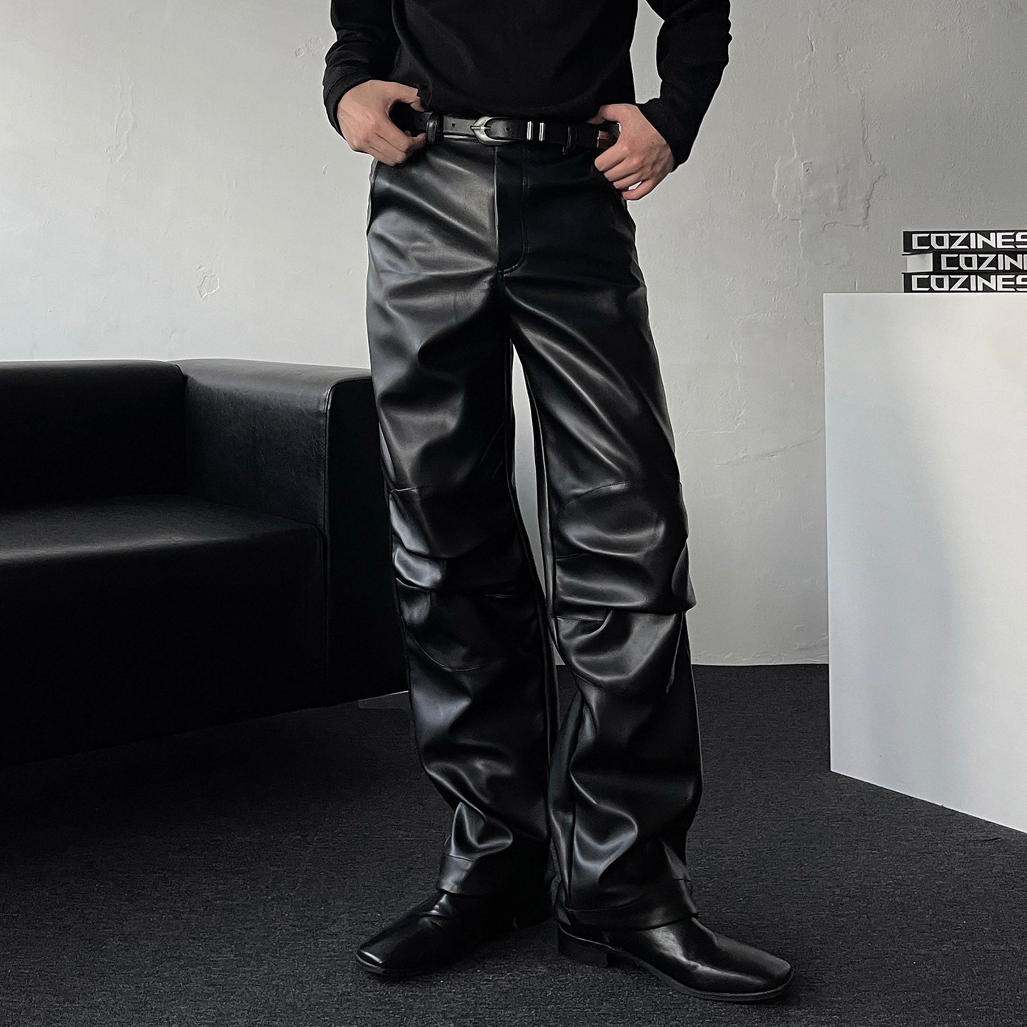 YMディビジョンレザーパンツ (S ~ L) - COZINESS | 60% - アジア