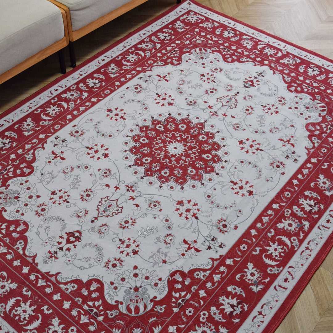 ヴィンテージ風ラグ TOCORU Series ペルシャ フランネル カット レッド