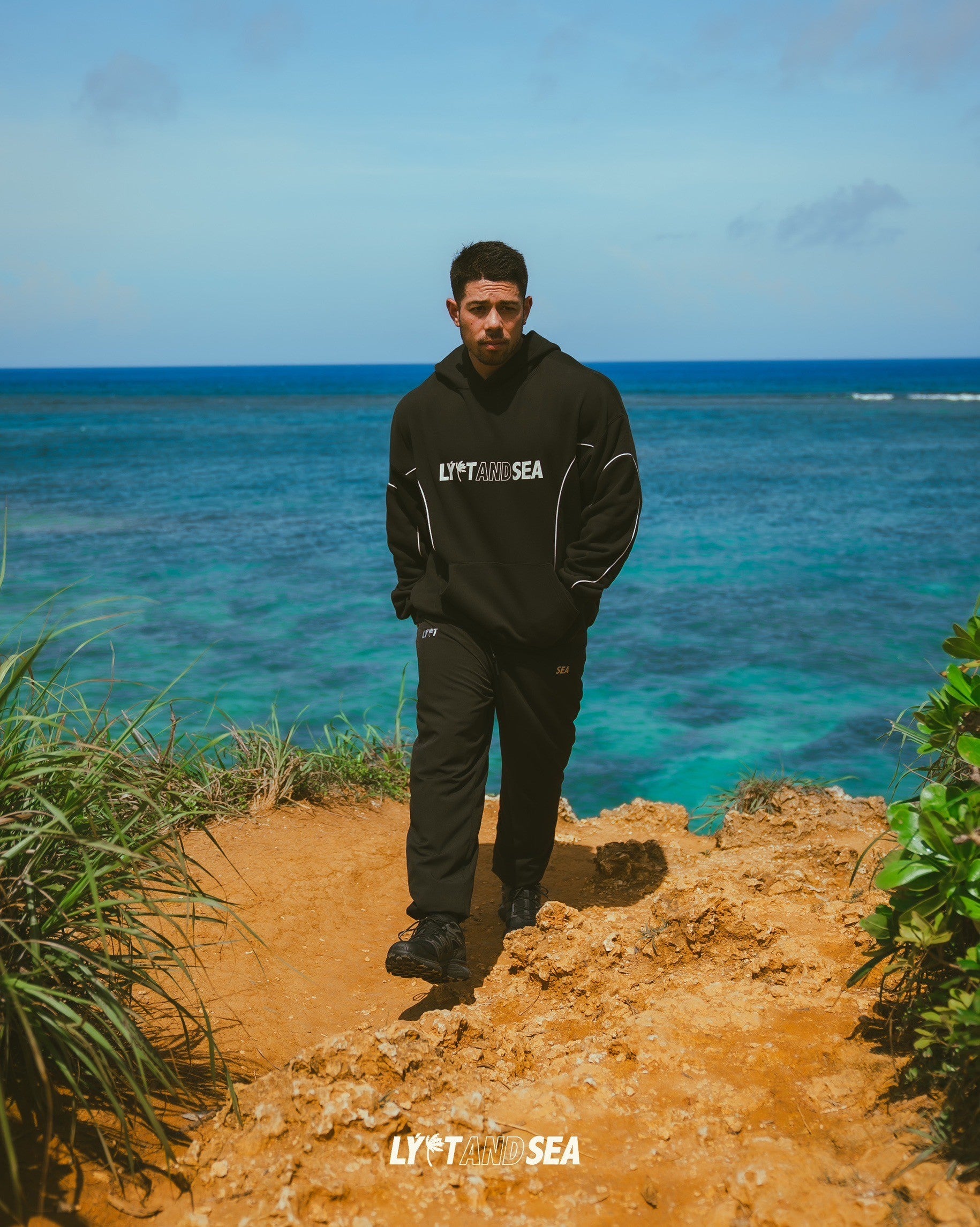 LÝFT × WIND AND SEA Piping Pants - Black