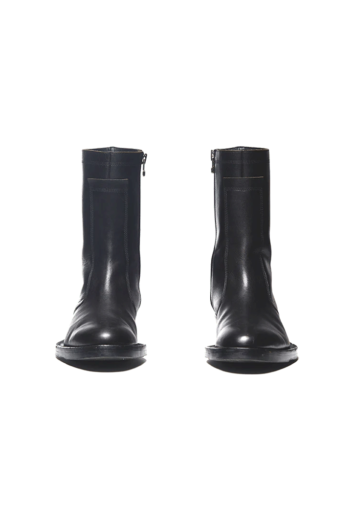 Ankle zip-up boots black calf 23SS - KOZABURO online store
